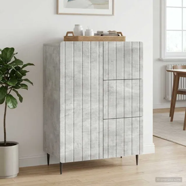 vidaXL Dressoir Betongrijs 66 x 34,5 x 92 cm Bewerkt hout grijs, foto 2