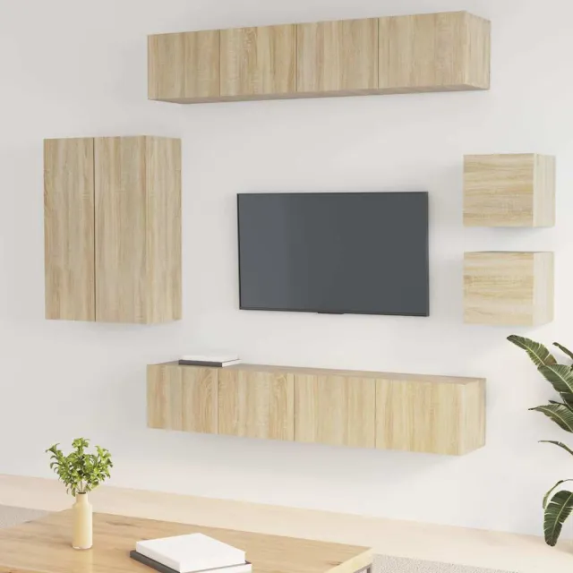 vidaXL 8-delige Tv-meubelset bewerkt hout sonoma eikenkleurig, foto 2