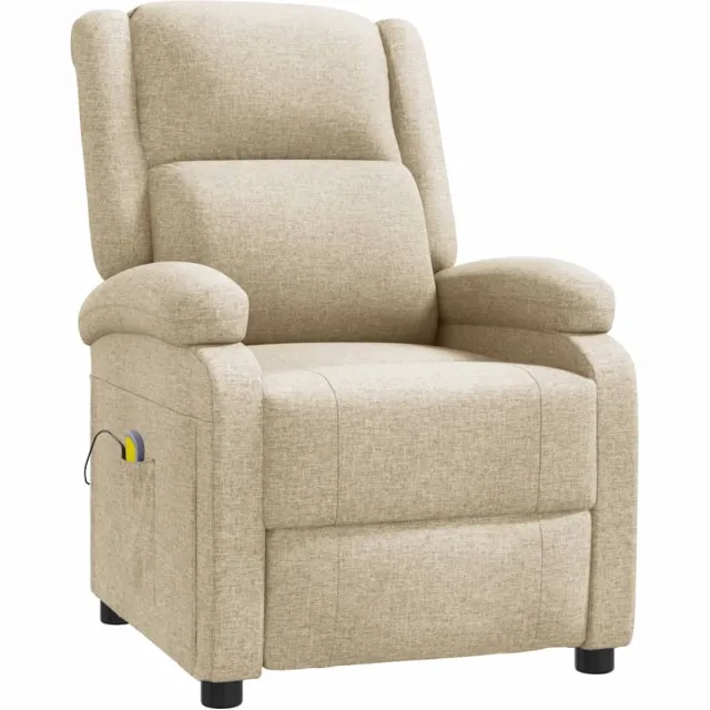 vidaXL Massagestoel - stof - crèmekleurig