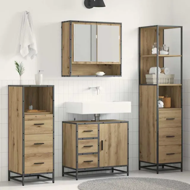 vidaXL Badkamermeubelset 4 st Artisan Eiken 65 x 33 x 60 cm Bruin