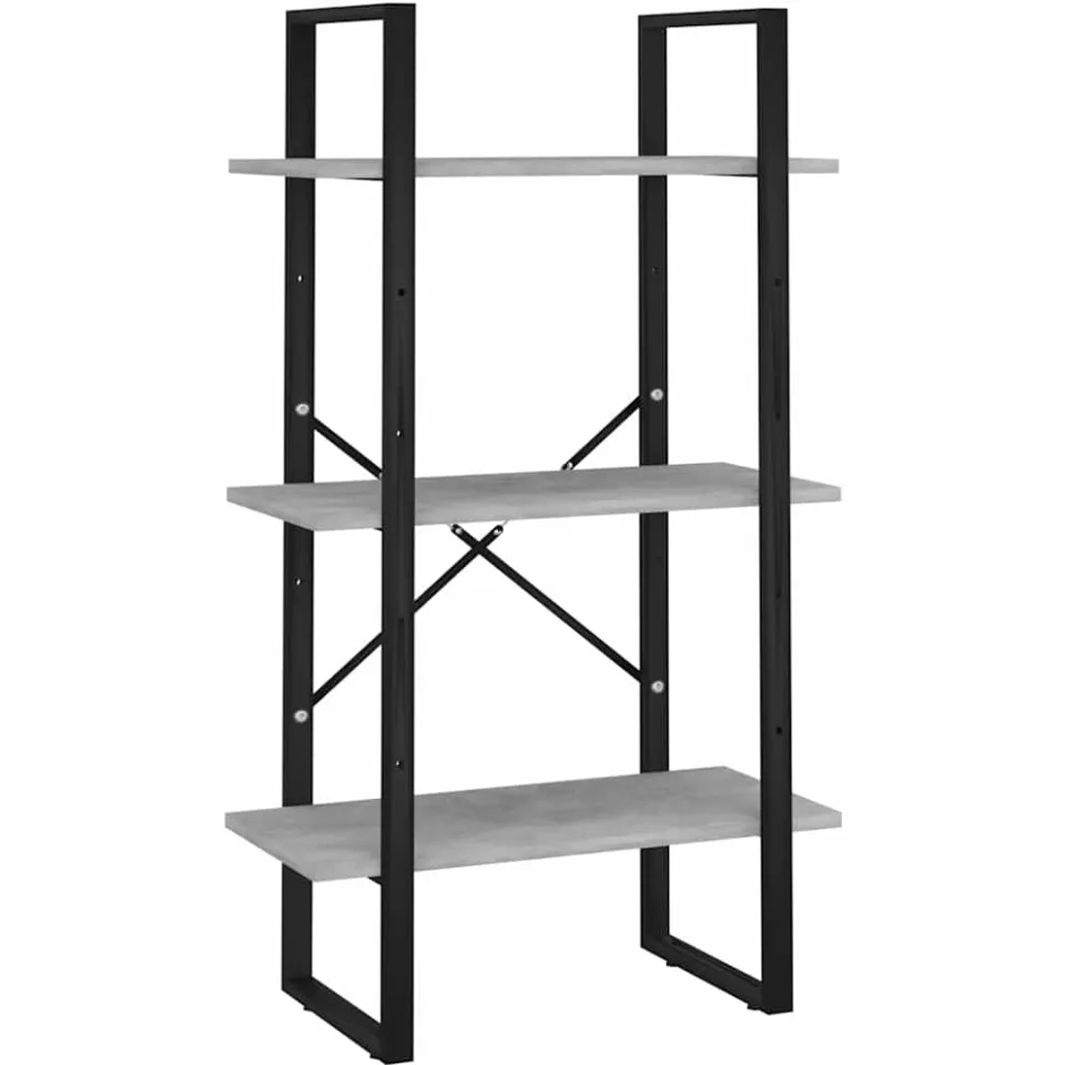 vidaXL Boekenkast met 5 schappen 60x30x175 cm bewerkt hout betongrijs grijs, foto 4