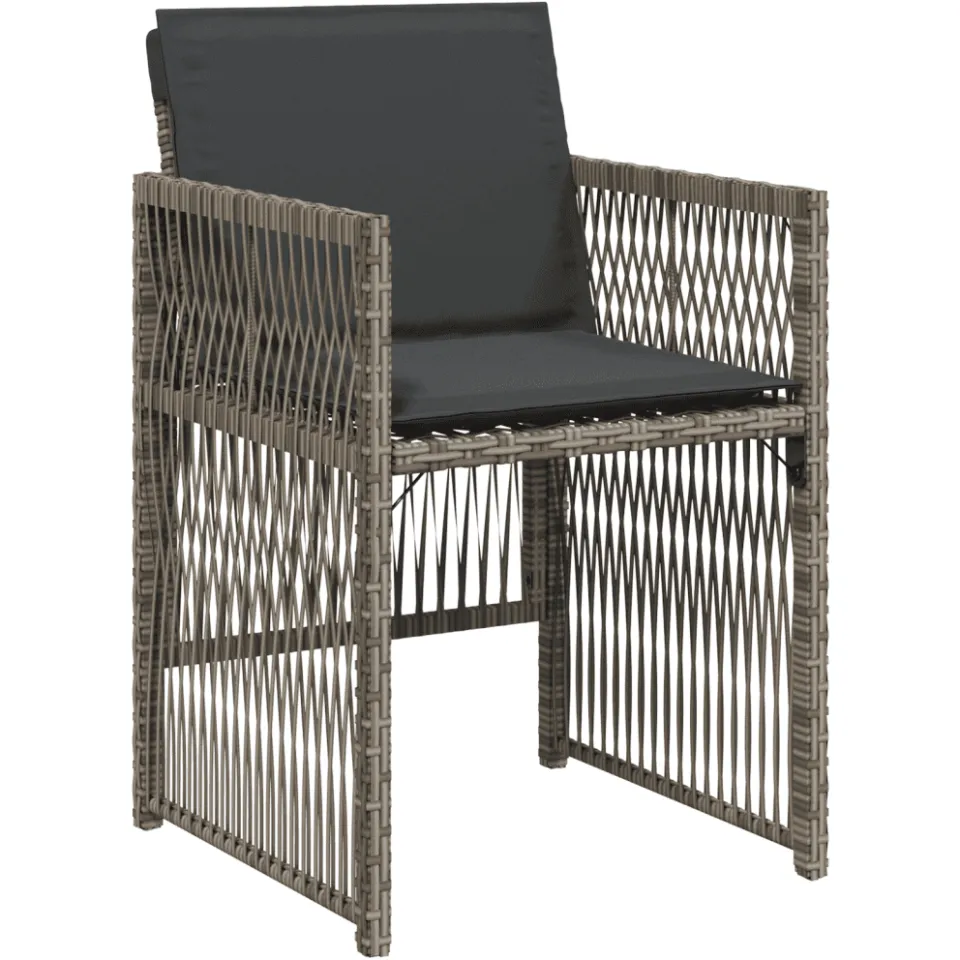 vidaXL 17-delige Tuinset met kussens poly rattan grijs, foto 3