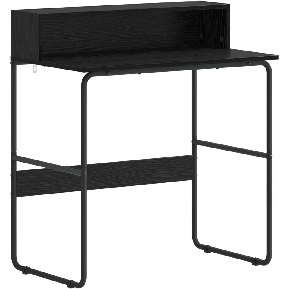 vidaXL Bureau met opbergruimte Zwart eiken 80 x 50 x 91 cm, foto 3