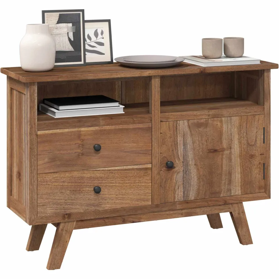 vidaXL Dressoir Naturel 100 x 30 x 68 cm Massief Teakhout, foto 2