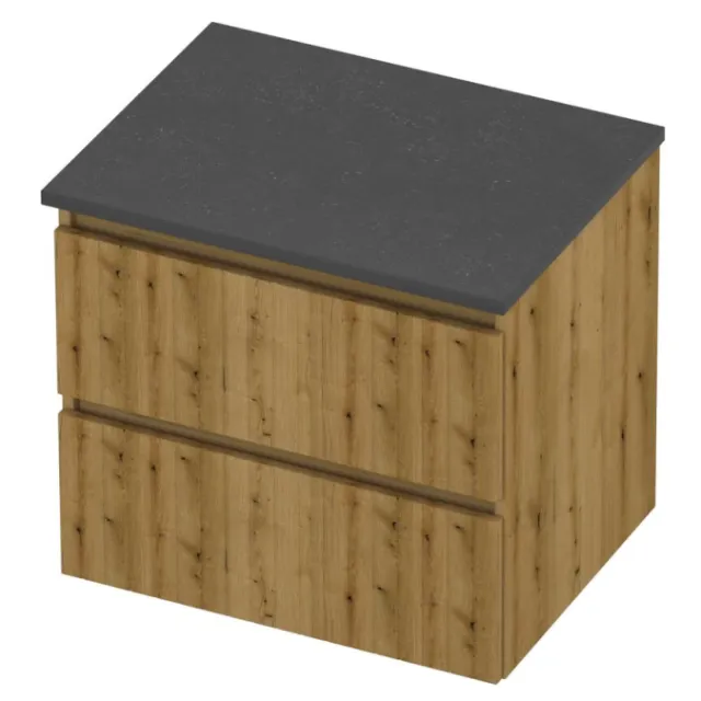Proline Deck Badmeubelset Hardsteen Symmetrisch Gefreesd 60x46x55 cm Blue Stone Urban Oak Eiken