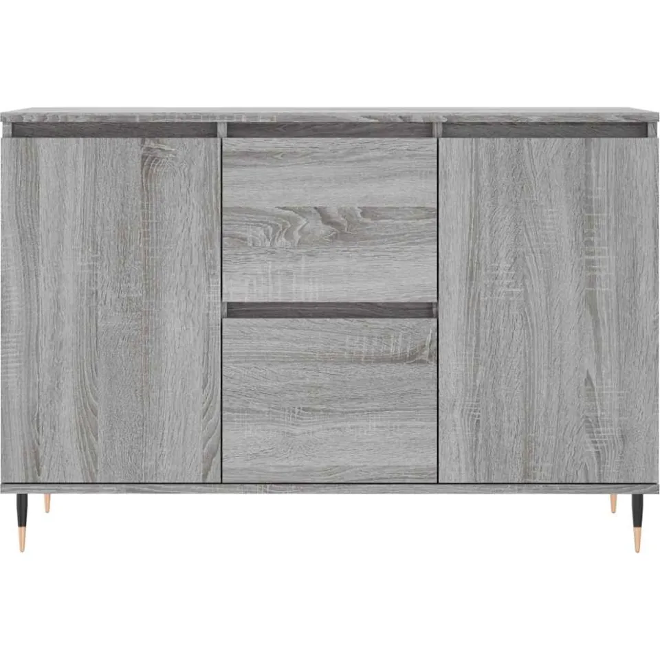 vidaXL Dressoir 101,5x35x70 cm bewerkt hout grijs sonoma eikenkleurig