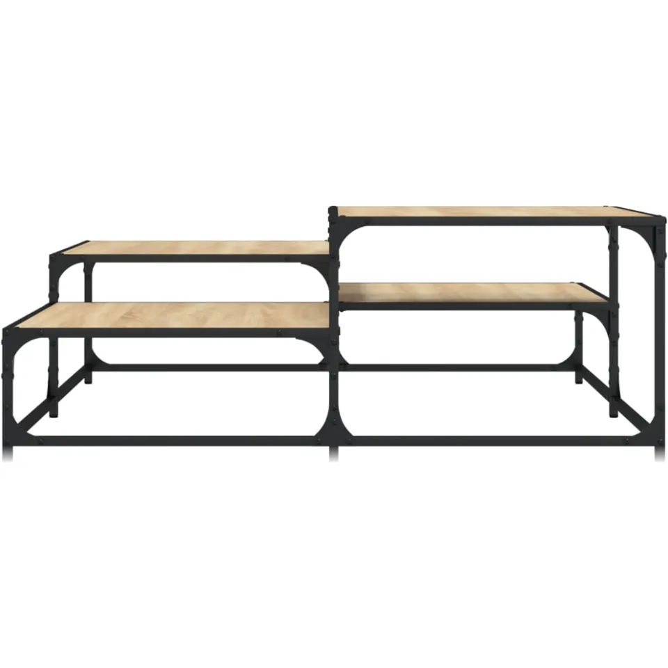 vidaXL Salontafel 107x107x40 cm bewerkt hout sonoma eikenkleurig Bruin