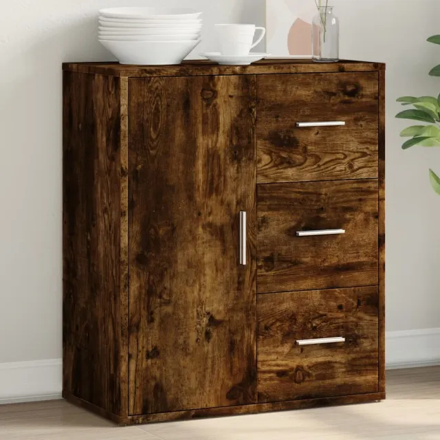 vidaXL Dressoir 60x31x70 cm bewerkt hout gerookt eikenkleurig, foto 2