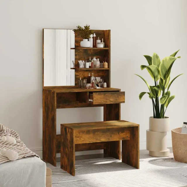 vidaXL Kaptafelset 74,5x40x141 cm gerookt eiken, foto 2