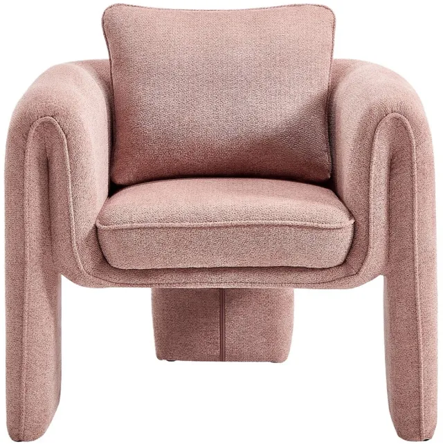 Vente-unique Fauteuil van roze stof JOLIPIA