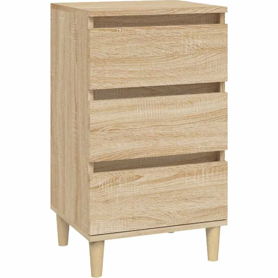 vidaXL Nachtkastje 40x35x70 cm bewerkt hout sonoma eikenkleurig Bruin
