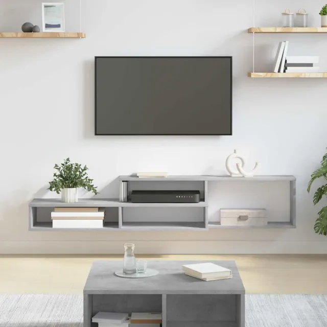vidaXL TV-stand 150x25x28,5cm Bewerkt hout grijs, foto 2