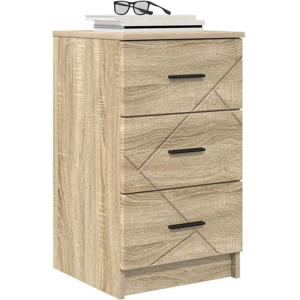 vidaXL Nachtkastje Sonoma eiken 38 x 38 x 66 cm Bewerkt hout Bruin