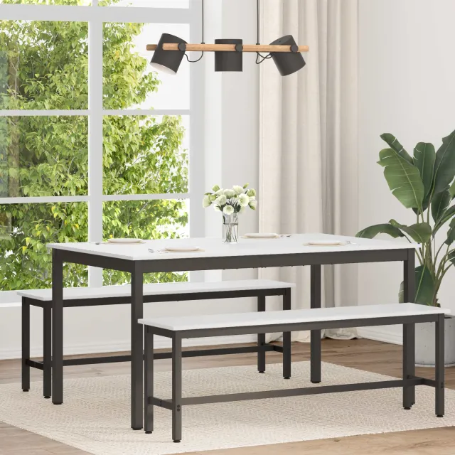 vidaXL Eettafel Wit 150 x 90 x 75 cm Massief grenenhout