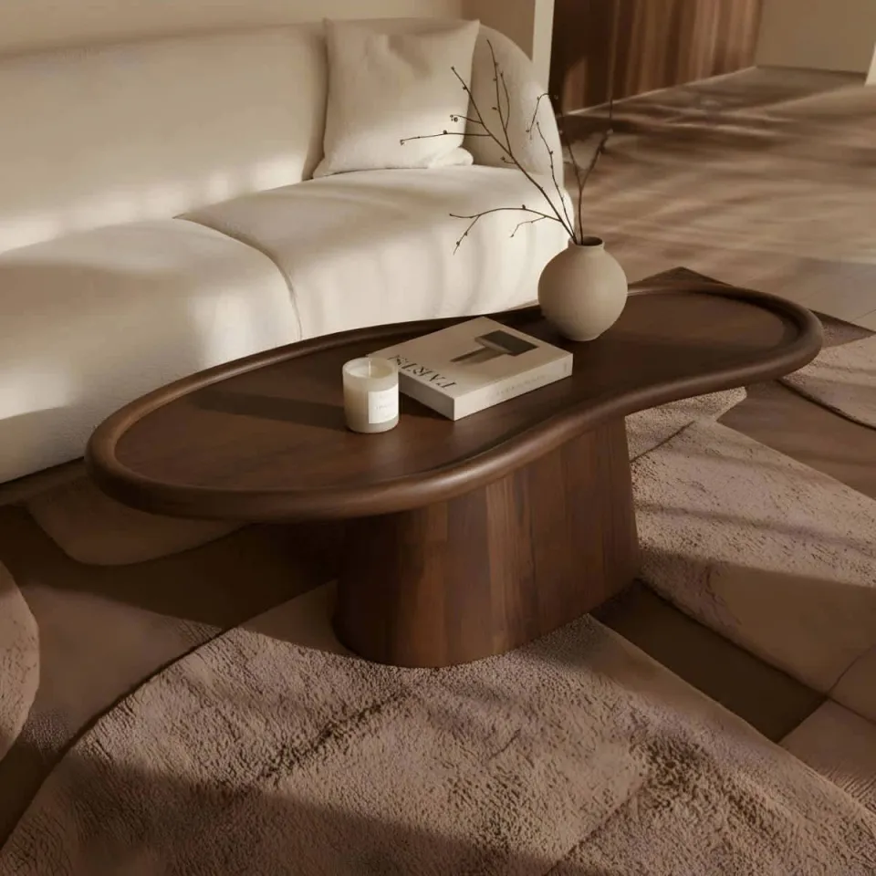 Giga Meubel Salontafel Estella - Organisch Donkerbruin Mangohout - 130x60x39cm, foto 3