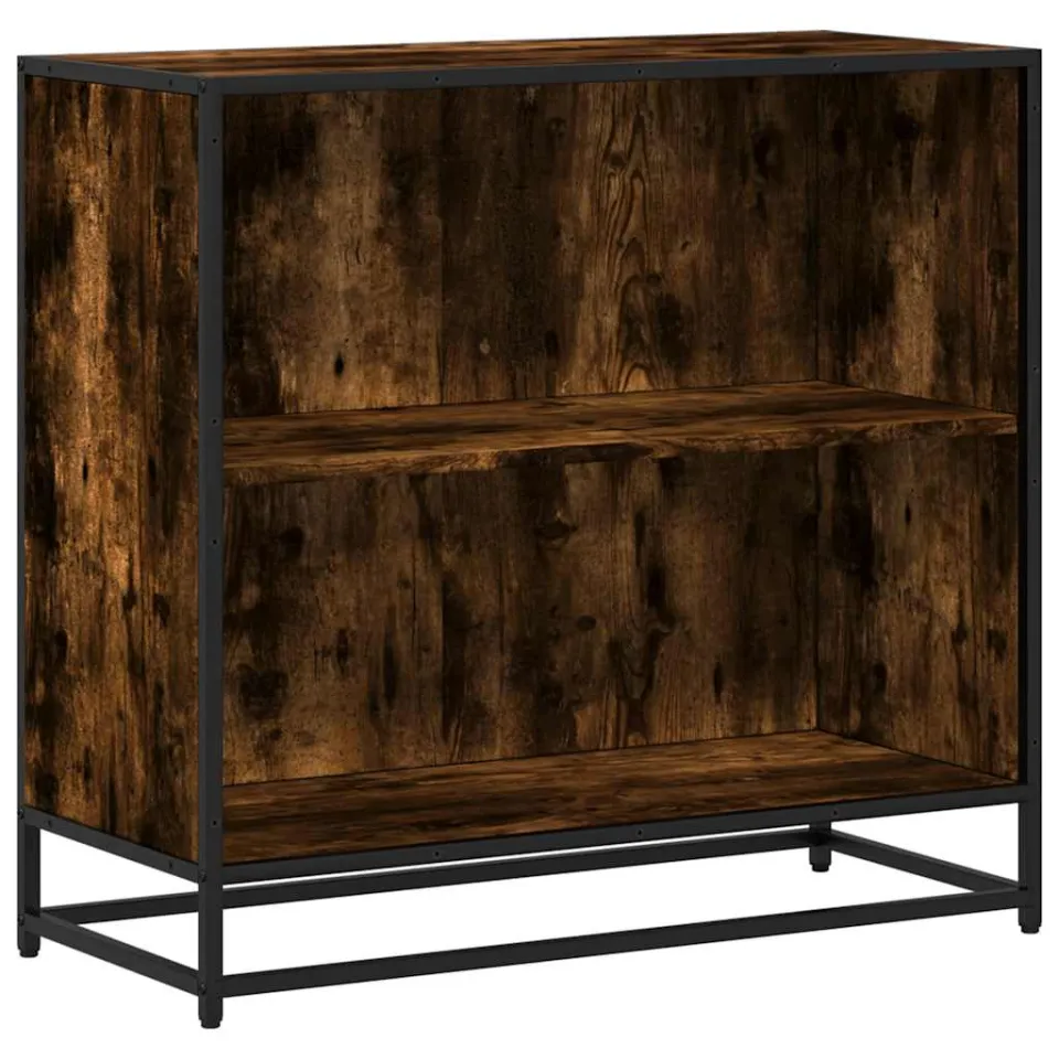vidaXL Boekenkast 80,5x35x76 cm bewerkt hout gerookt eikenkleurig Bruin