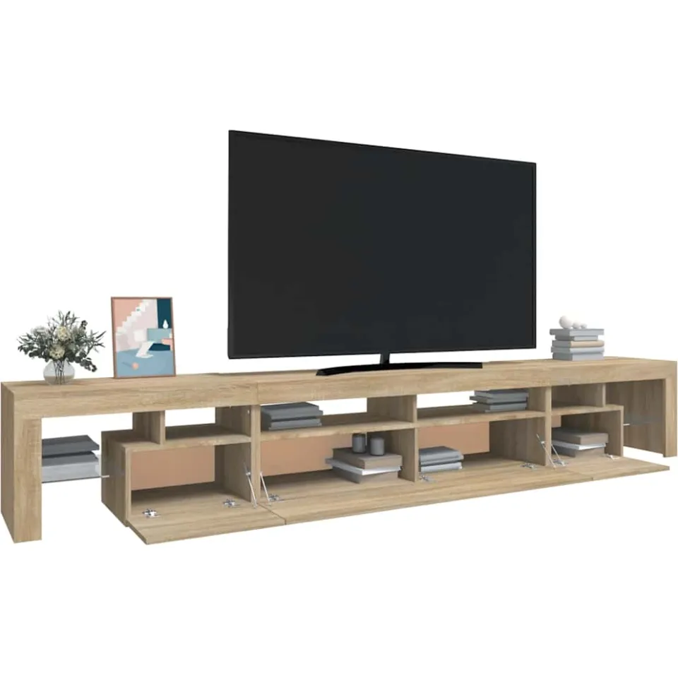 vidaXL Tv-meubel met LED-verlichting 260x36,5x40cm sonoma eikenkleurig, foto 3