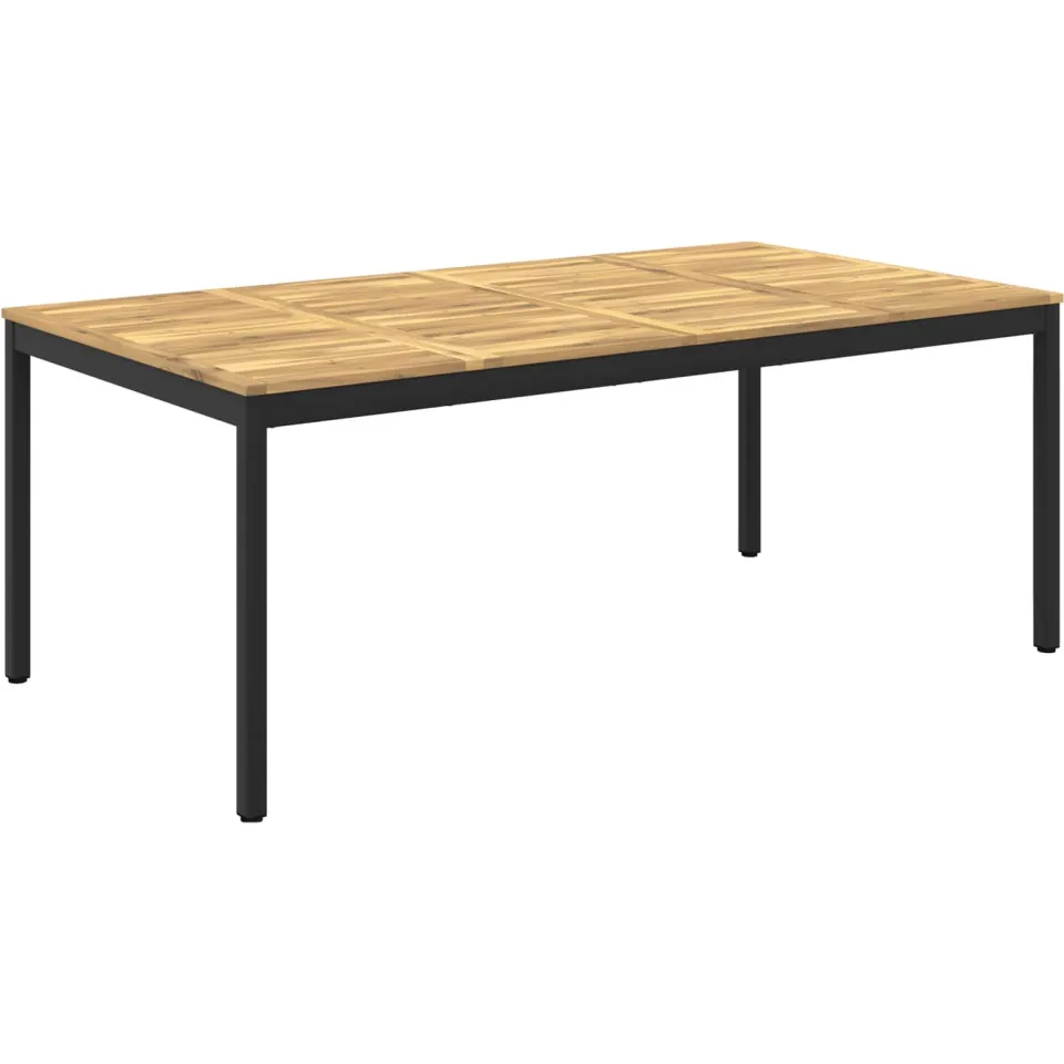 vidaXL Tuindiner tafel NAARDEN Wit en zwart 196 x 100,5 x 75 cm, foto 3