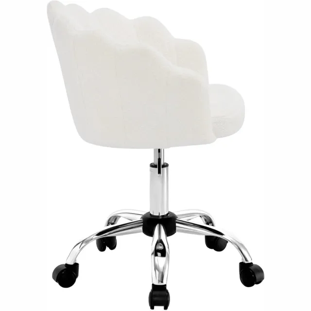 Klarven Bureaustoel Lendensteuning Wit - Bureaustoelen Voor Volwassenen - Bureaustoel Ergonomisch - Bureaustoel Wieltjes - Office Chair - Lendensteun, Hoogte Verstelbaar - Bloem Design b55xd37,5xh81,5cm