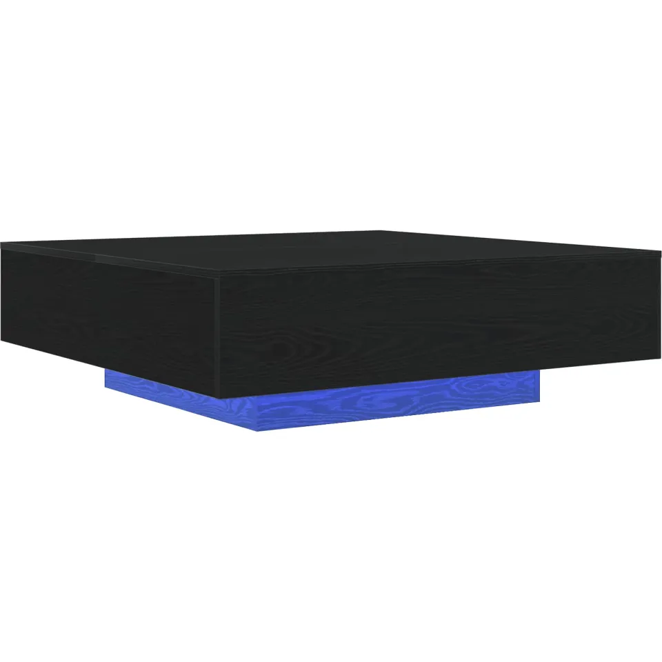 vidaXL Salontafel met LED Stripverlichting Zwart eiken Bewerkt hout, foto 4