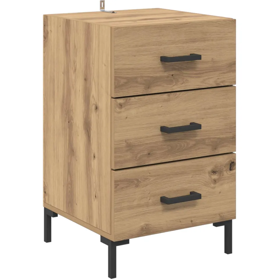 vidaXL Nachtkastje Artisan Eiken 40 x 40 x 66 cm Bewerkt hout, foto 3