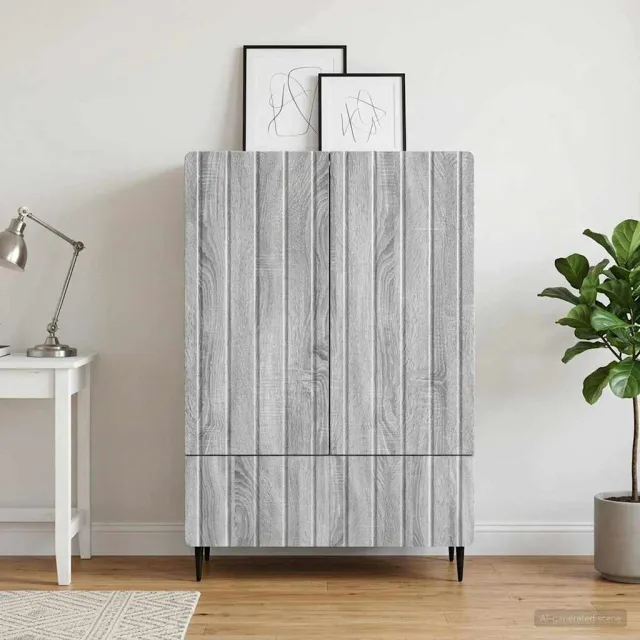 vidaXL Dressoir Grijs sonoma 66 x 34,5 x 97 cm Bewerkt hout, foto 2