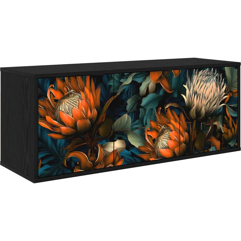 vidaXL Wandgemonteerd tv-meubel LOCHEM 102 x 33 x 40 cm Zwart eiken, foto 3