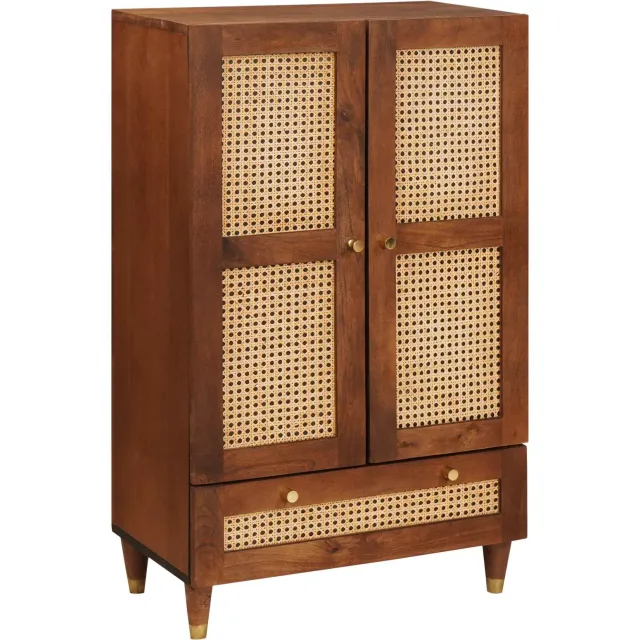 vidaXL Hoge Kast Bruin 60 x 33,5 x 100 cm Massief Mango Hout