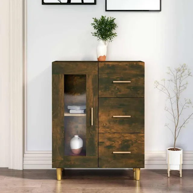 vidaXL Dressoir 69,5x34x90 cm bewerkt hout gerookt eikenkleurig, foto 2