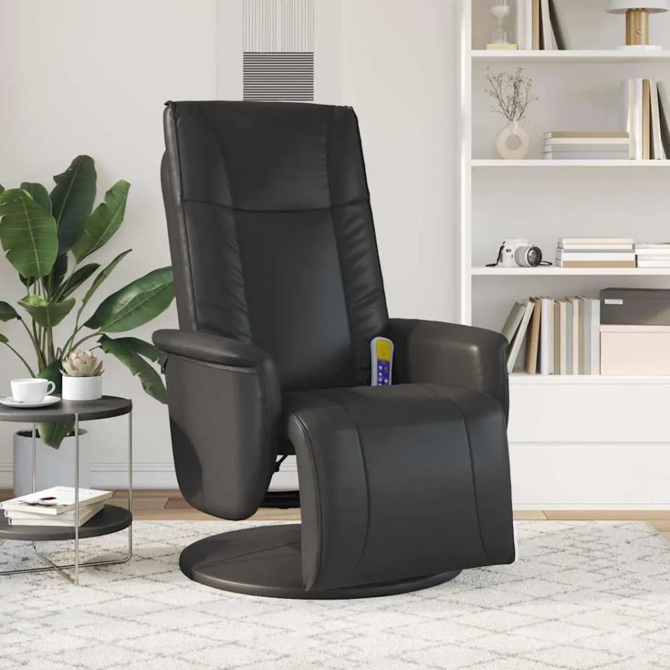 vidaXL Draaibare Massagestoel Zwart 71 x 90 x 105 cm Nep Leer, foto 3