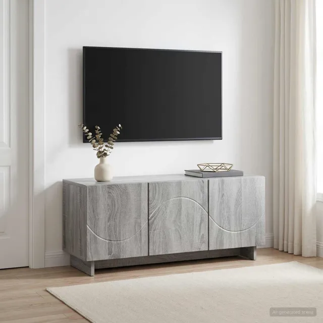 vidaXL tv-meubel 90 x 34,5 x 40 cm Grijs Sonoma Bewerkt hout