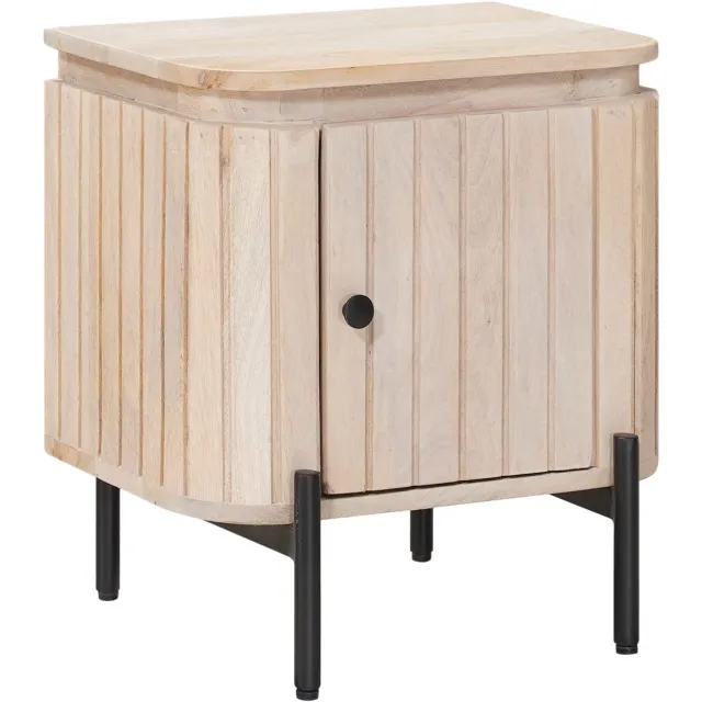 vidaXL Handgemaakt nachtkastje Wit 40 x 30 x 45 cm Massief Mango Hout