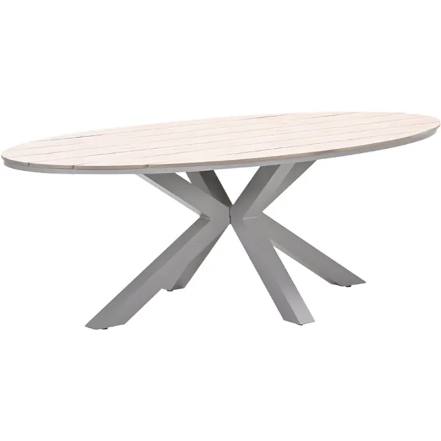 Garden Impressions Edison tafel ovaal - 220x115 cm -taupe -light teak Vironwood