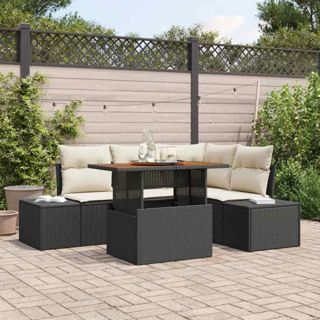 vidaXL Tuin Sofa Set 5 st Zwart poly rattan, foto 2