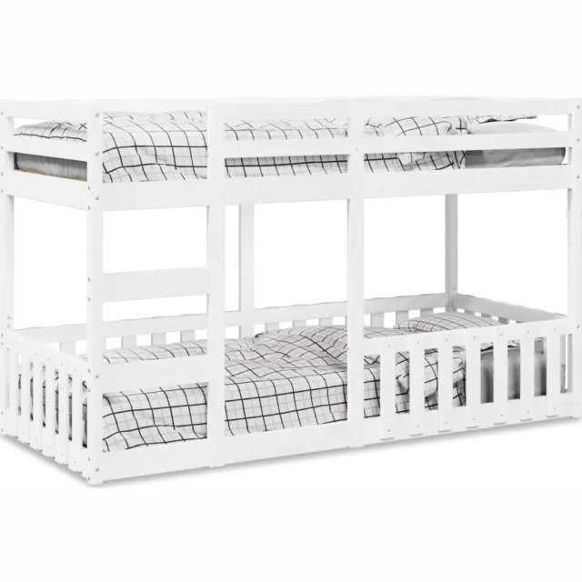 vidaXL Stapelbed massief grenenhout wit 80x200 cm