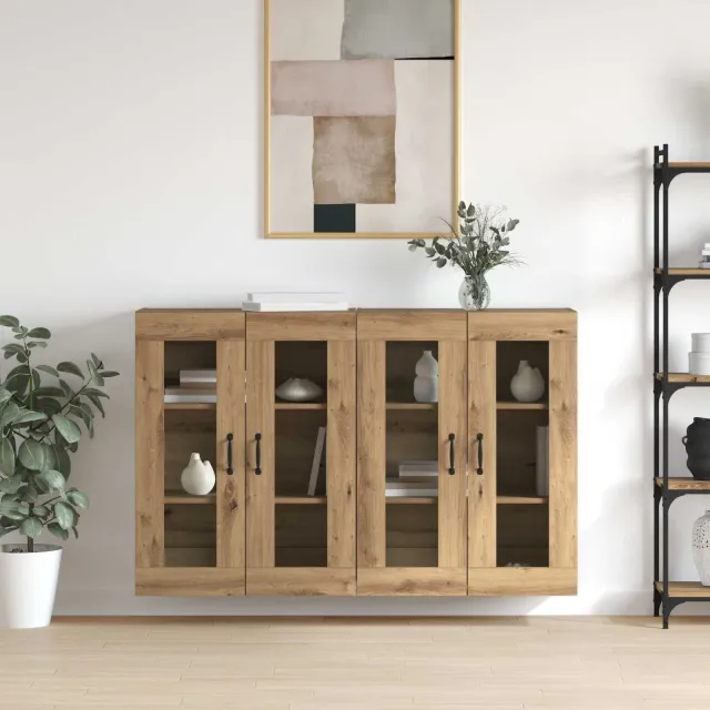 vidaXL Wandgemonteerde Kasten 2 st artisanaal eikenkleurig, foto 2