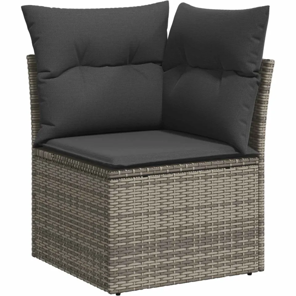 vidaXL Tuinbankenset 8 st Grijs poly rattan