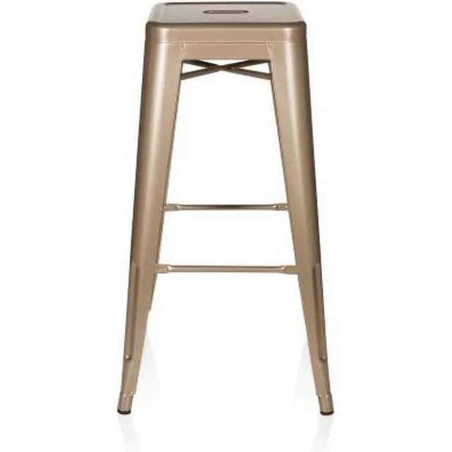 hjh office Vantaggio High - Barkruk Wit Metaal Champagne