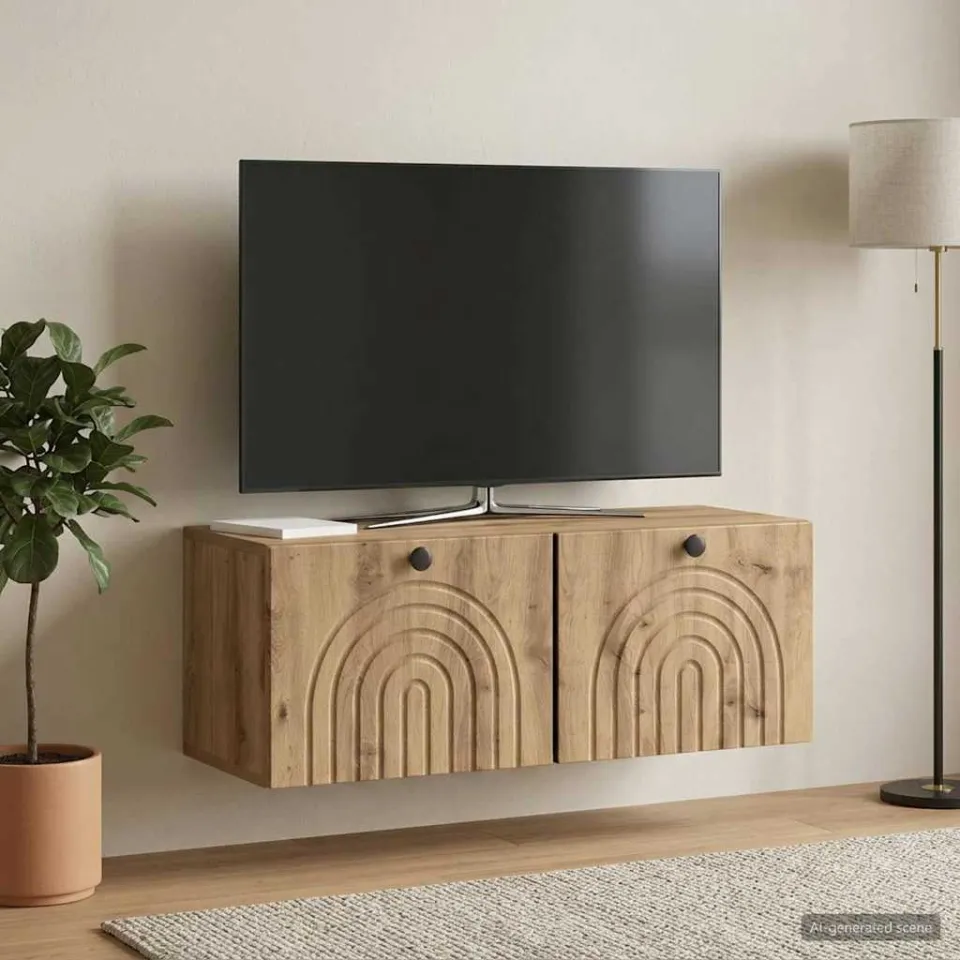 vidaXL Wandbeugel TV-kast 78,5 x 31 x 30 cm Artisanaal eiken, foto 4