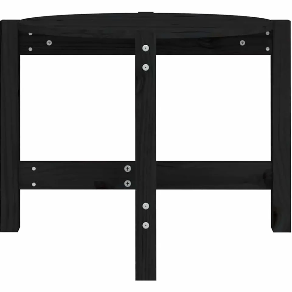 vidaXL Salontafel Ø 62,5x45 cm massief grenenhout zwart, foto 4