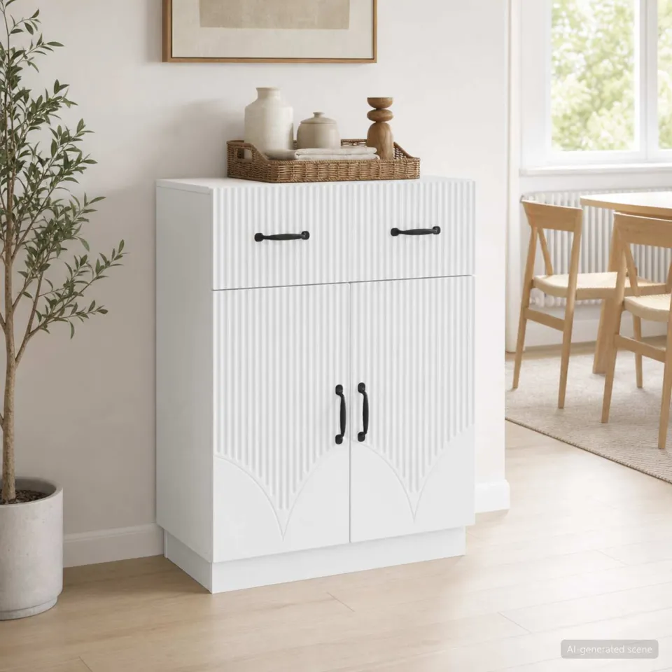 vidaXL Dressoir Wit 66 x 34,5 x 87 cm Bewerkt hout, foto 3