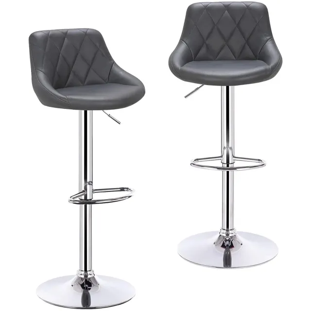 ArtiZo Barstoel - Barkruk - synthetisch leer - zithoogte 60 - 82 cm grey