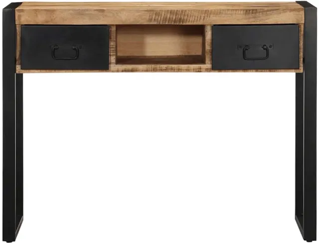 vidaXL Wandtafel - 100x35x75 - cm - massief - ruw - mangohout Bruin