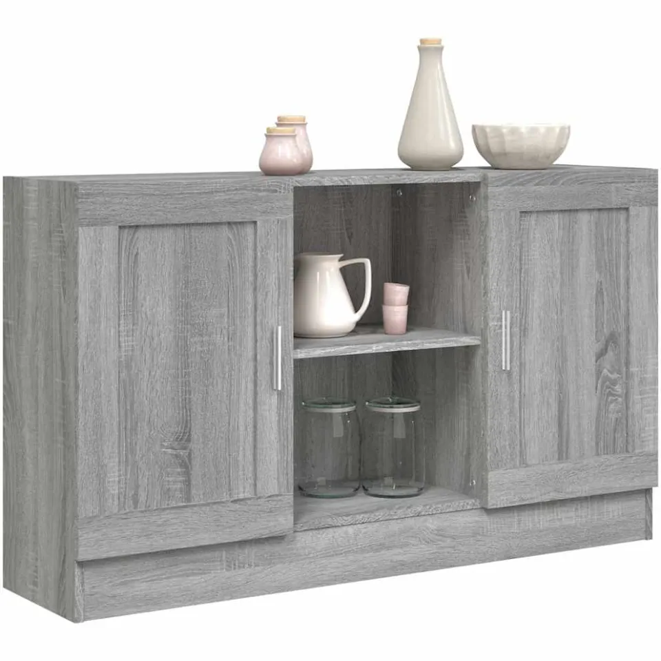 vidaXL Dressoir 120x30,5x70 cm bewerkt hout grijs sonoma eikenkleurig, foto 4