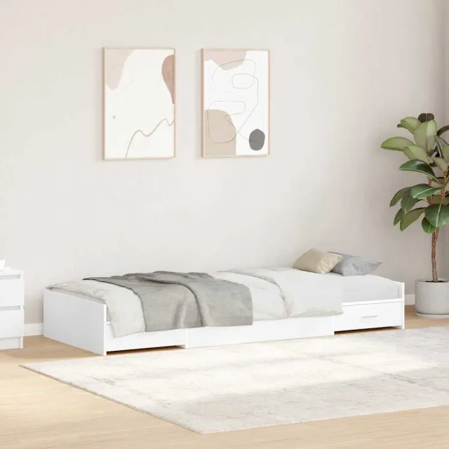 vidaXL Bedframe met lade met hoofdeinde Wit 90 x 190 cm Bewerkt hout