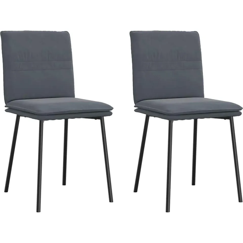 vidaXL Eetkamerstoelen 2 st fluweel donkergrijs, foto 3
