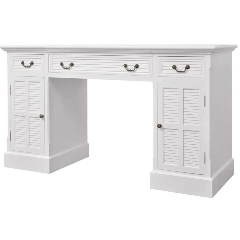 vidaXL Bureau ministre wit 140x48x80 cm, foto 3
