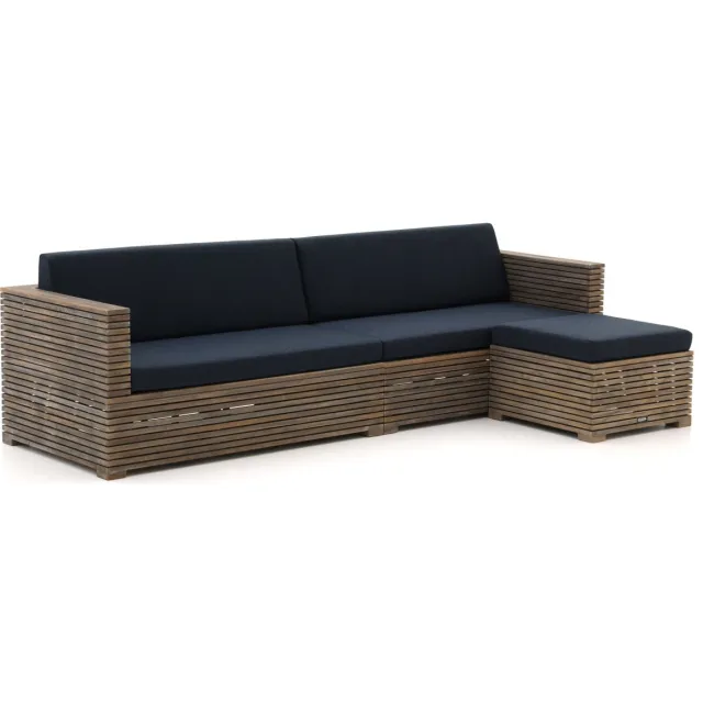 ROUGH Furniture ROUGH-C chaise longue loungeset 3-delig Bruin