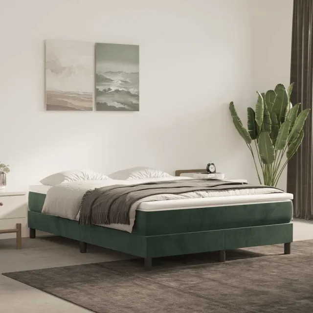 vidaXL Pocketveringmatras 140 x 210 x 20 cm Donkergroen