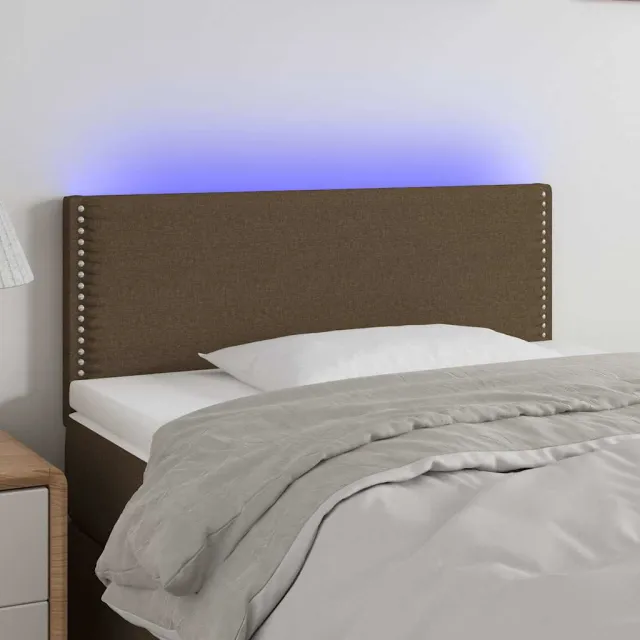 vidaXL Hoofdbord LED 100x5x78/88 cm stof donkerbruin bruin